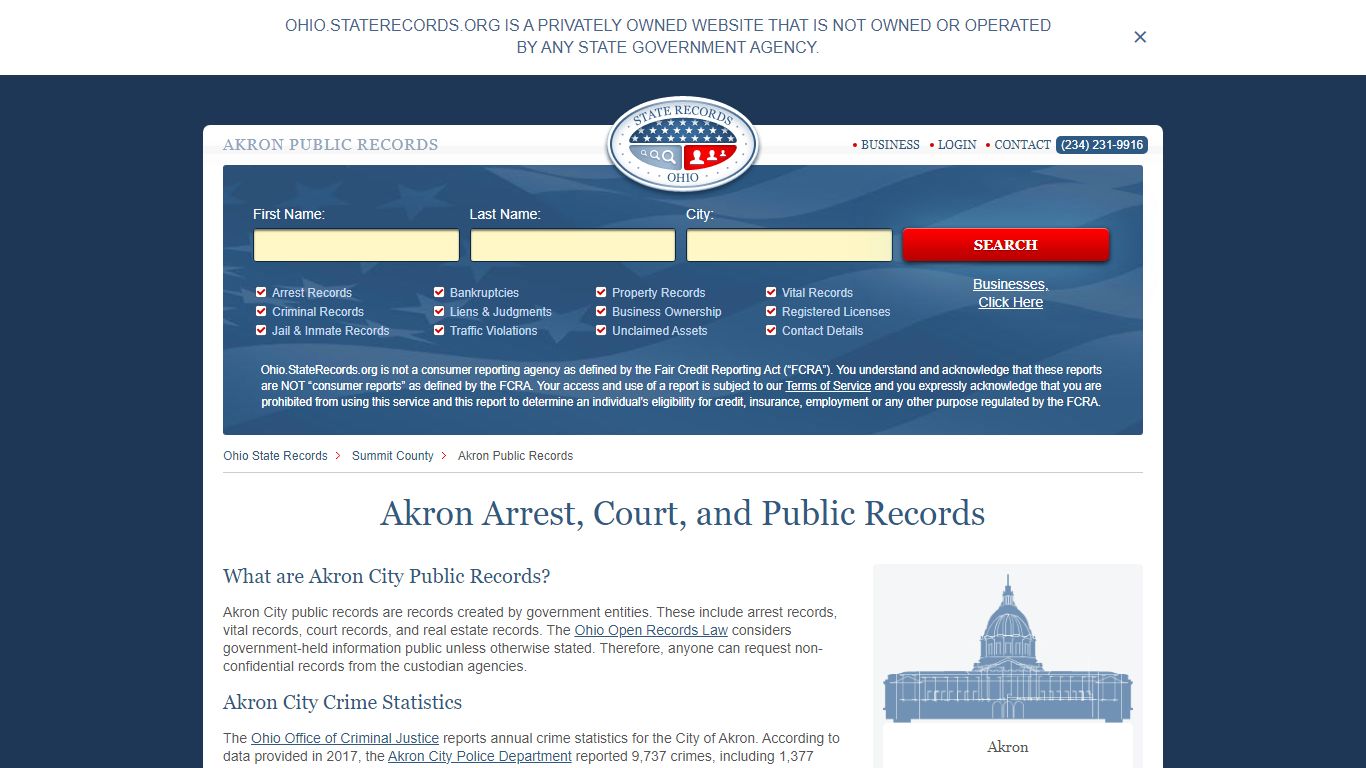 Akron Arrest and Public Records | Ohio.StateRecords.org